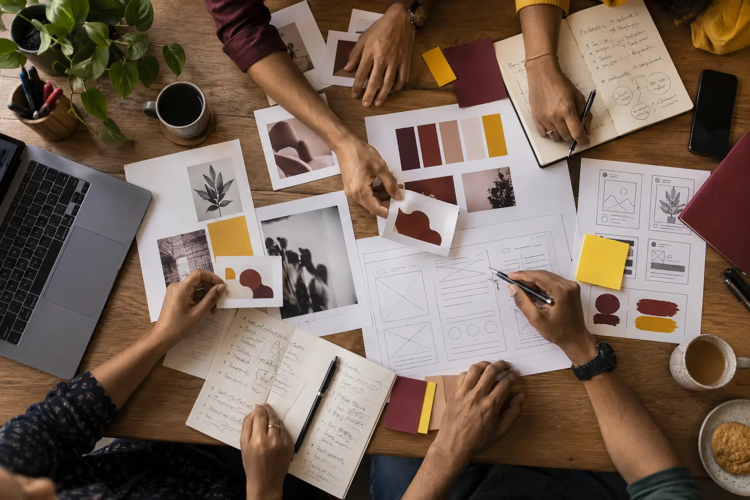 Creative team developing brand, website and campaign ideas